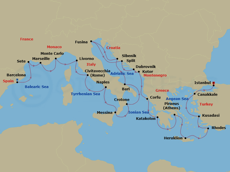 Cruise Itinerary Map