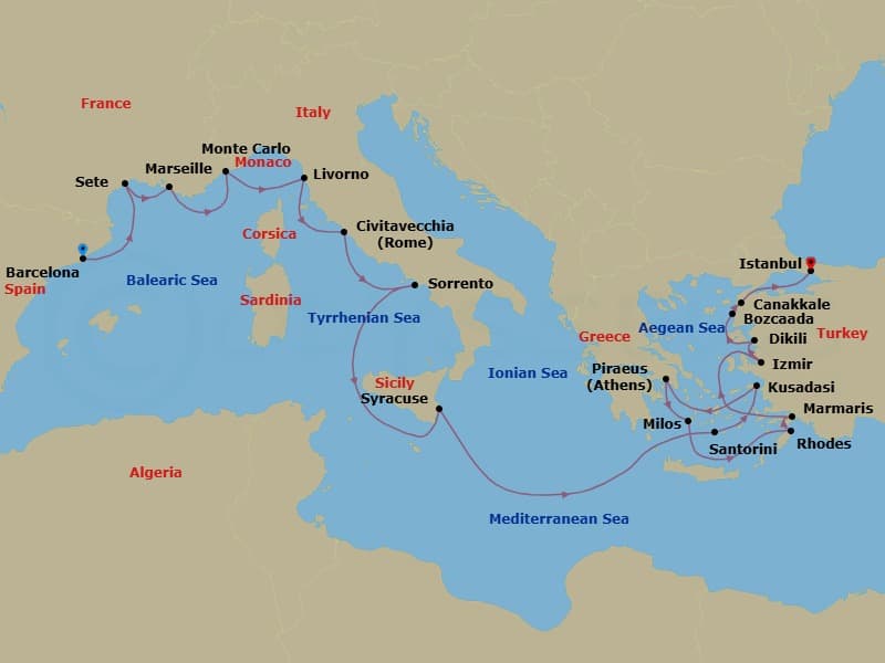 Cruise Itinerary Map