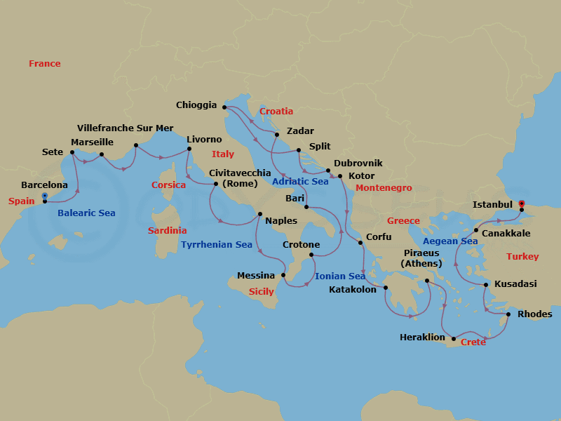 Cruise Itinerary Map
