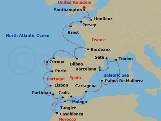 Cruise Itinerary Map