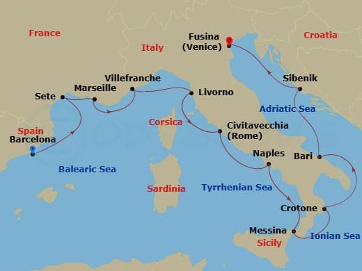 Cruise Itinerary Map
