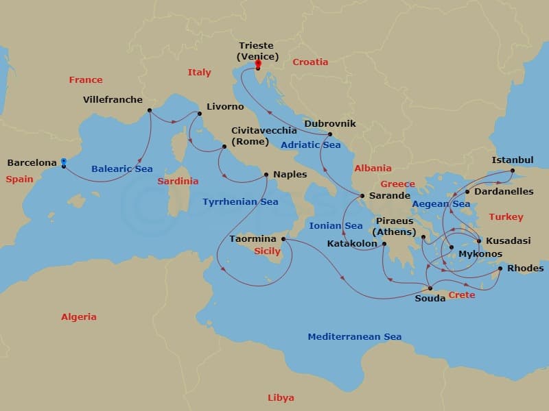 Cruise Itinerary Map