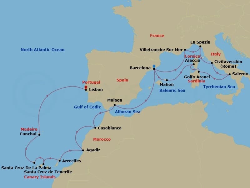 Cruise Itinerary Map