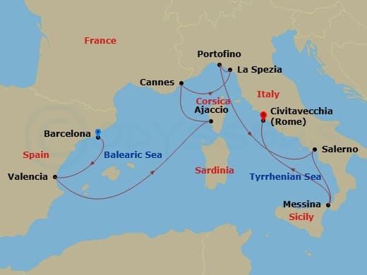 Cruise Itinerary Map