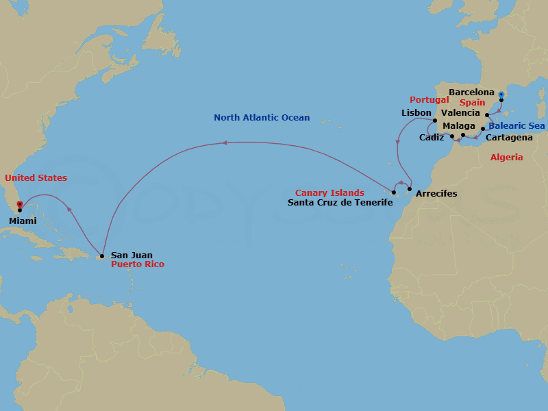 Cruise Itinerary Map