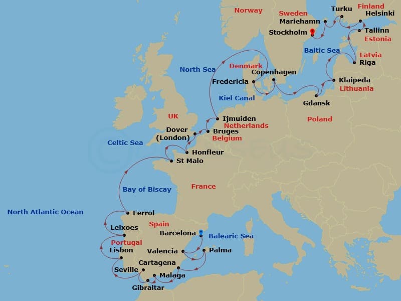 Cruise Itinerary Map