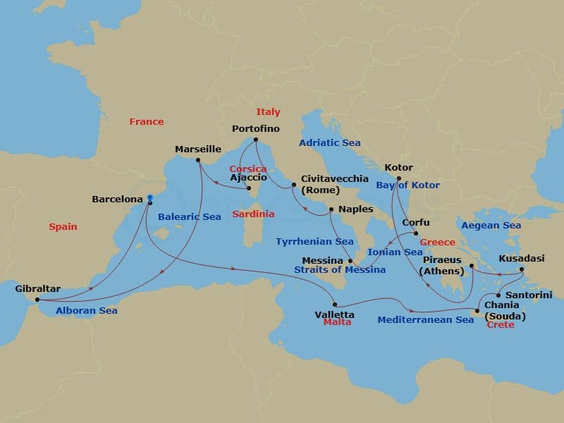 Cruise Itinerary Map