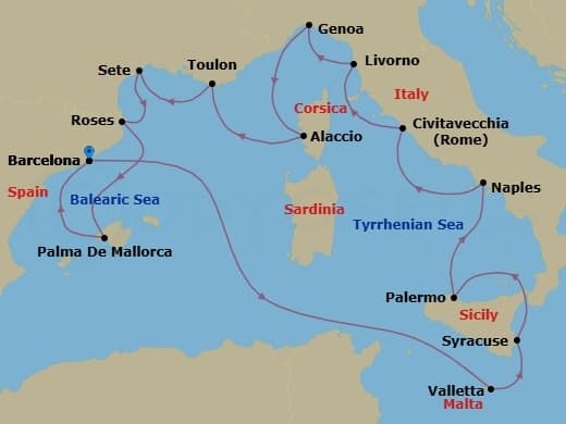 Cruise Itinerary Map