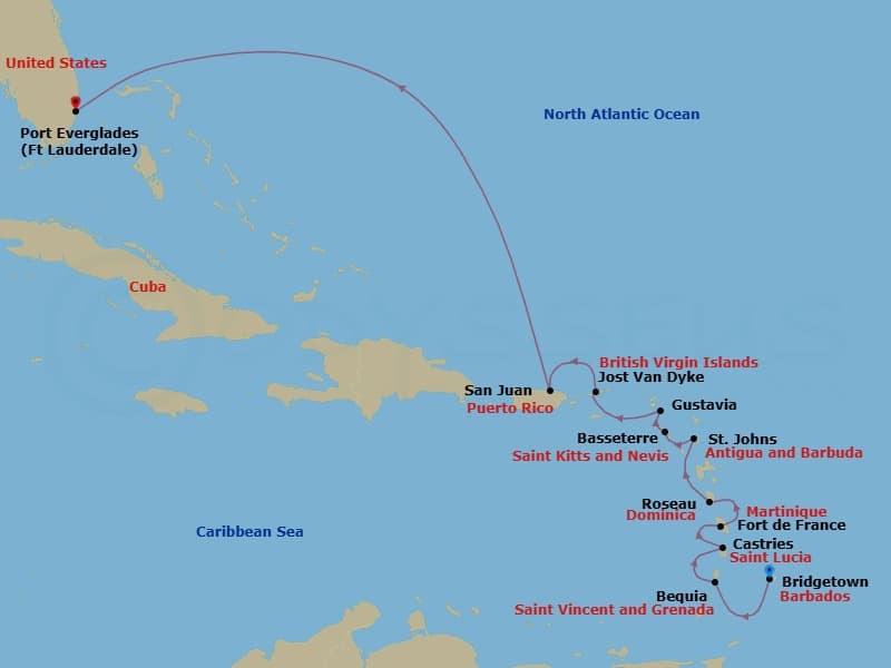 Cruise Itinerary Map