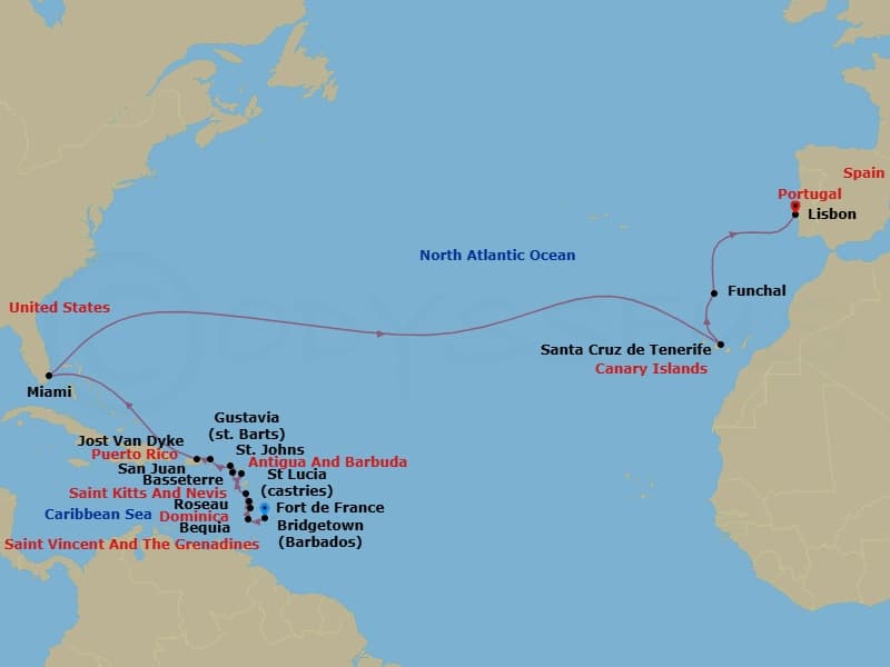 Cruise Itinerary Map