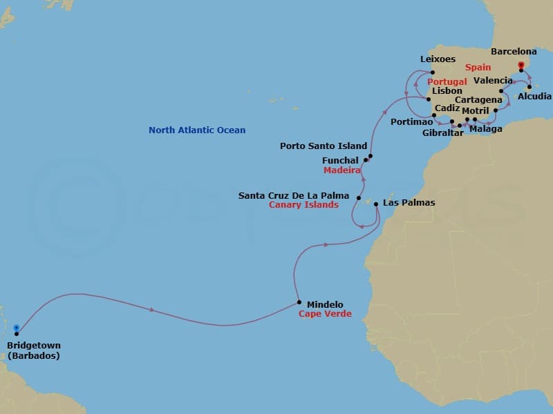 Cruise Itinerary Map