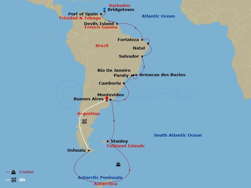 Cruise Itinerary Map