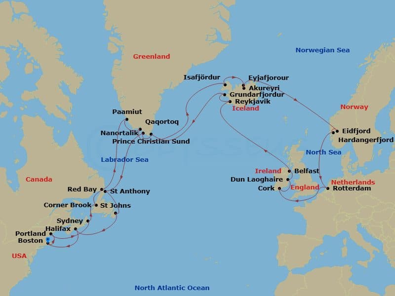 Cruise Itinerary Map