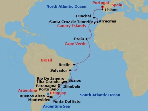 Cruise Itinerary Map