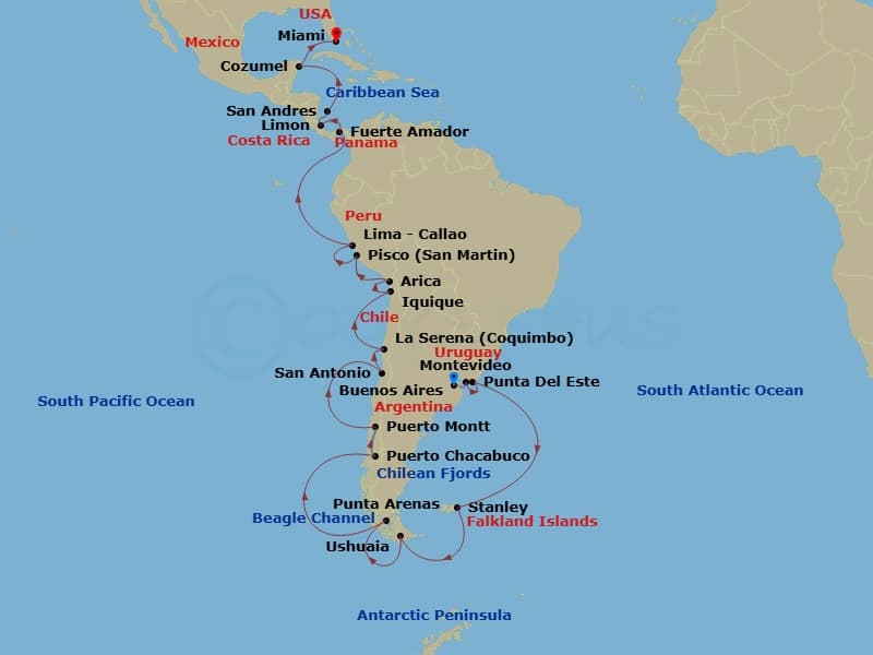 Cruise Itinerary Map