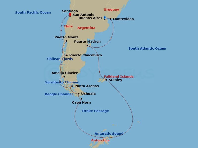 Cruise Itinerary Map