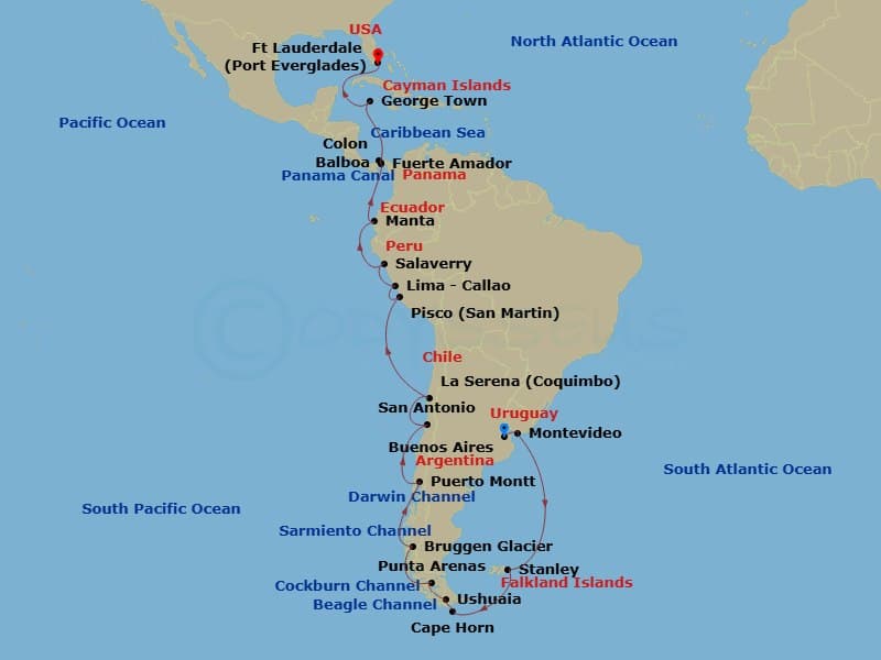 Cruise Itinerary Map
