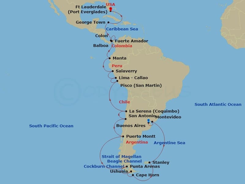 Cruise Itinerary Map