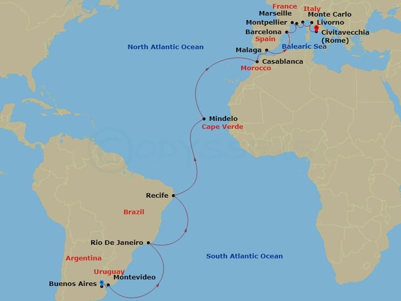 Cruise Itinerary Map