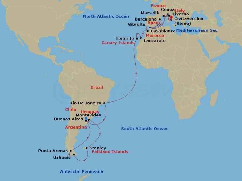Cruise Itinerary Map