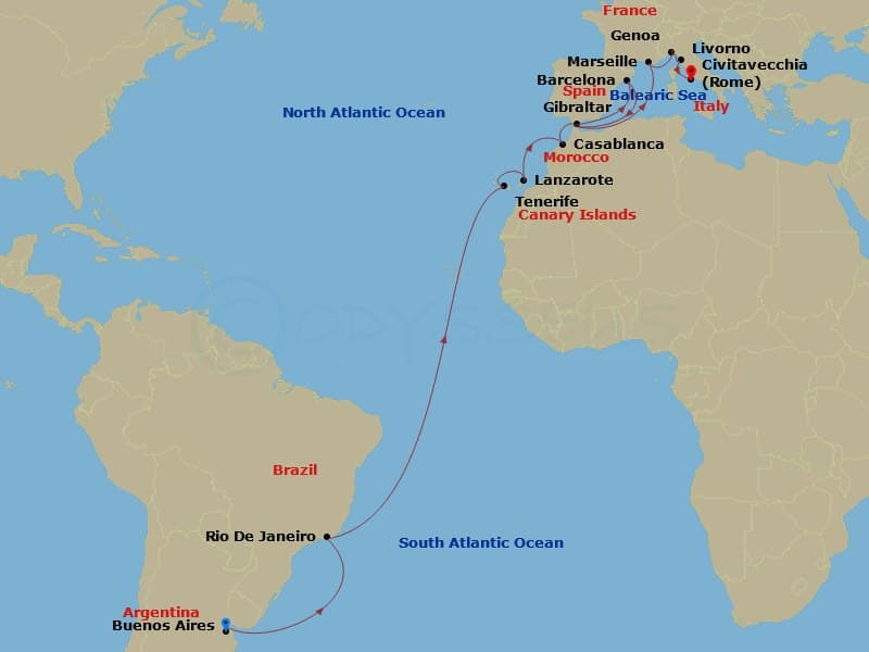 Cruise Itinerary Map