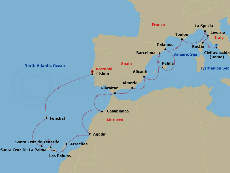 Cruise Itinerary Map