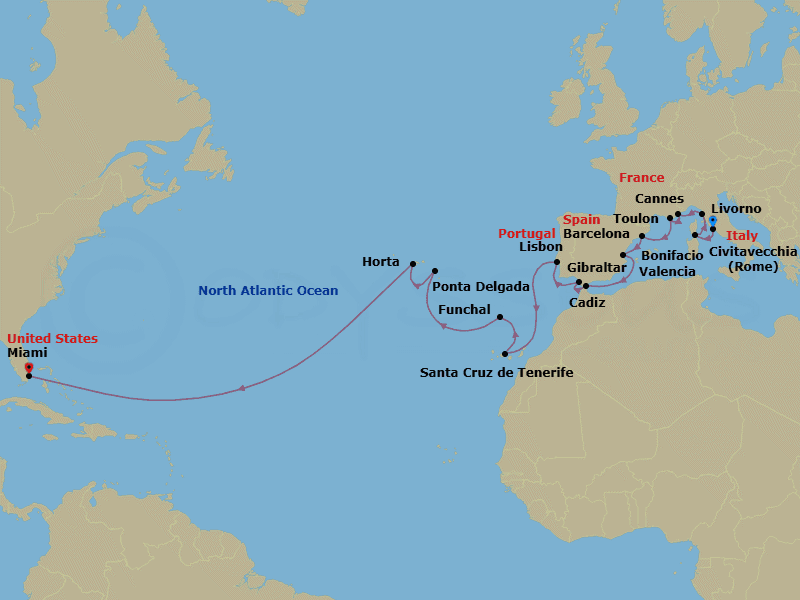 Cruise Itinerary Map