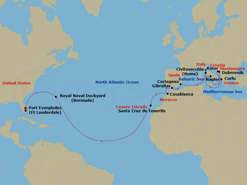 Cruise Itinerary Map