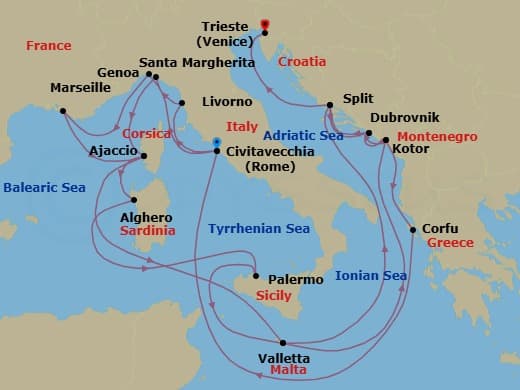 Cruise Itinerary Map