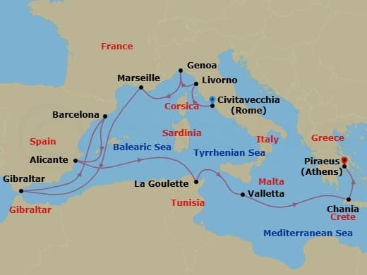 Cruise Itinerary Map