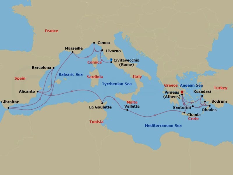 Cruise Itinerary Map