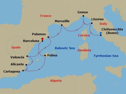 Cruise Itinerary Map