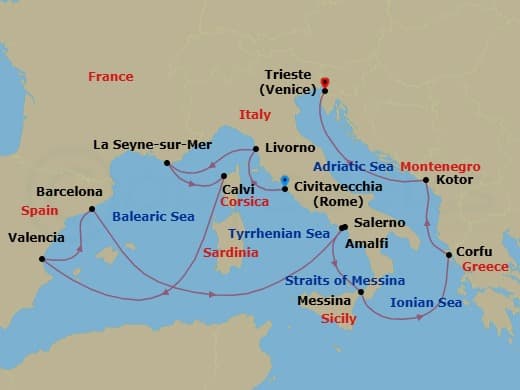 Cruise Itinerary Map