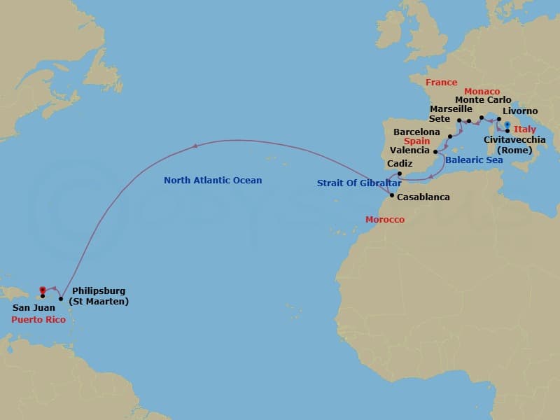 Cruise Itinerary Map