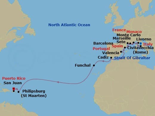 Cruise Itinerary Map