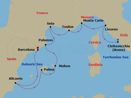 Cruise Itinerary Map