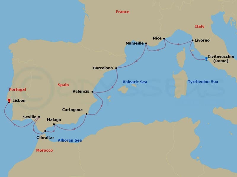 Cruise Itinerary Map