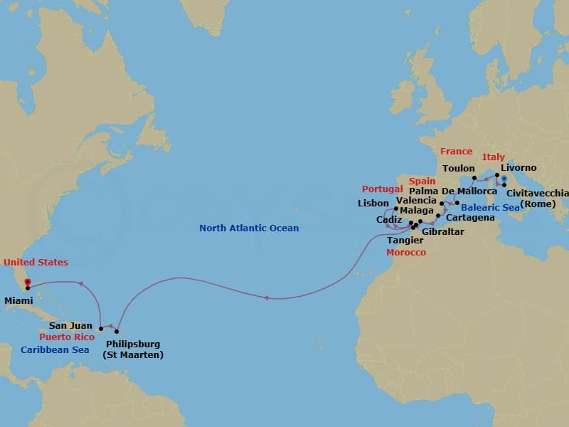 Cruise Itinerary Map