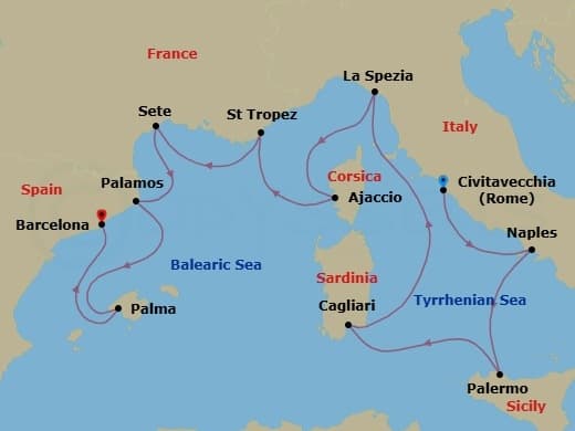 Cruise Itinerary Map