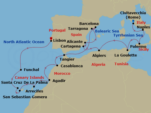 Cruise Itinerary Map