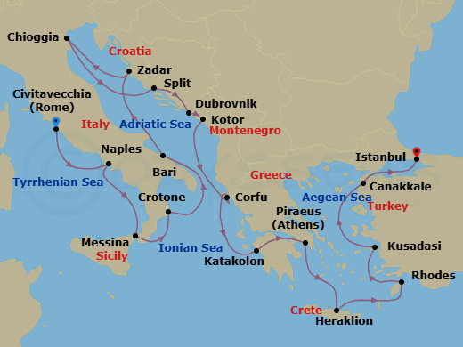 Cruise Itinerary Map