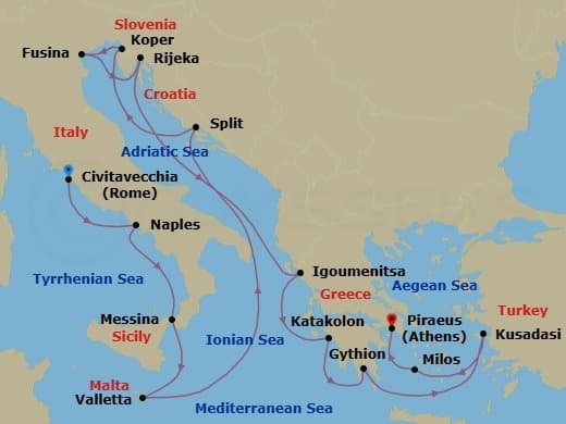Cruise Itinerary Map