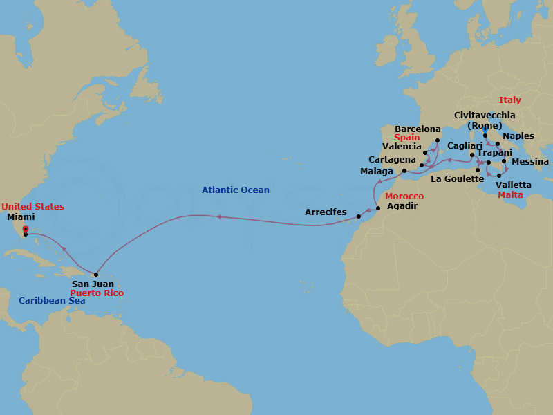 Cruise Itinerary Map