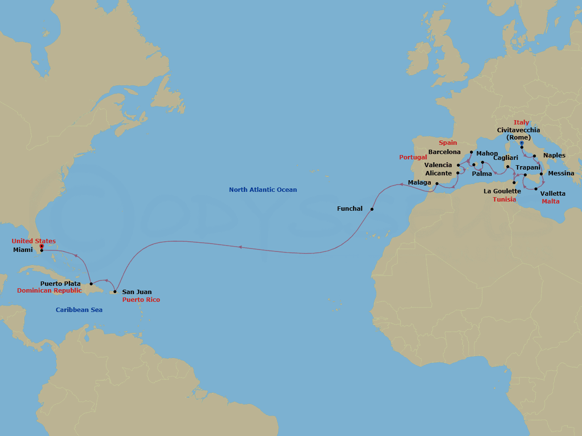 Cruise Itinerary Map