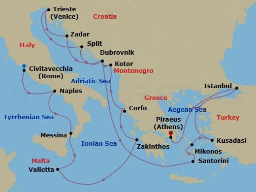 Cruise Itinerary Map