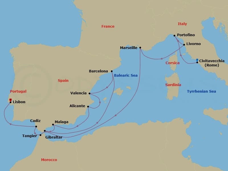 Cruise Itinerary Map