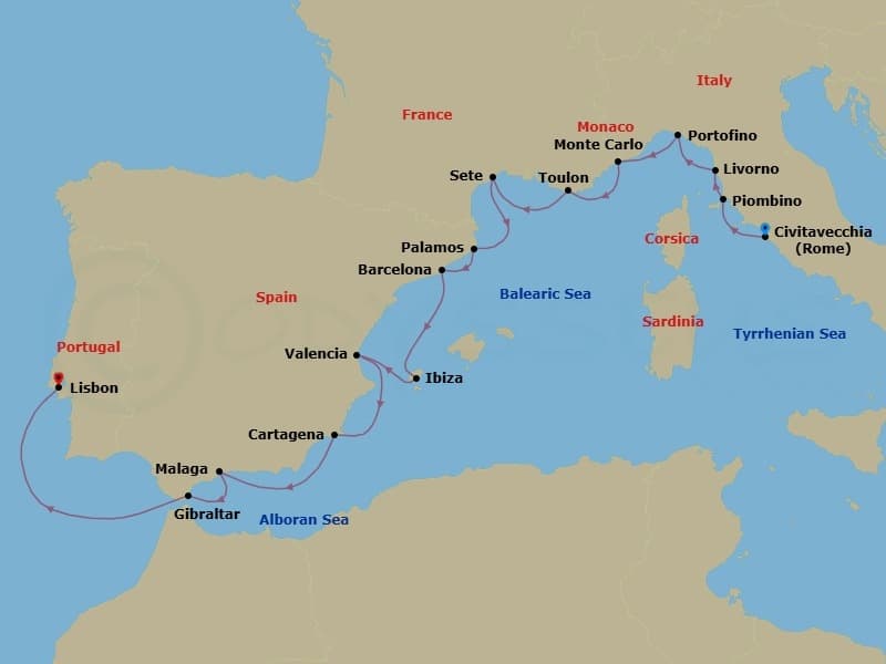 Cruise Itinerary Map