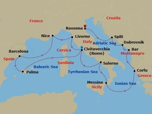 Cruise Itinerary Map