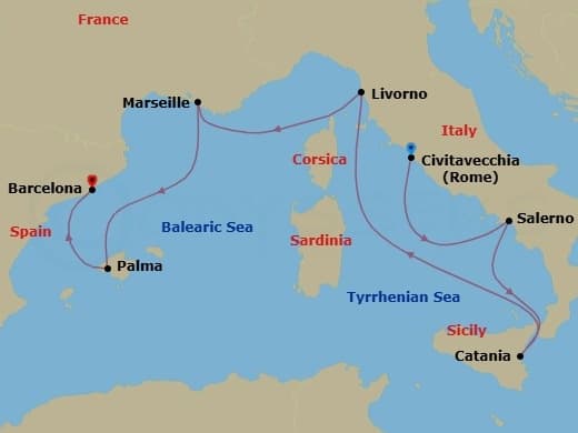 Cruise Itinerary Map