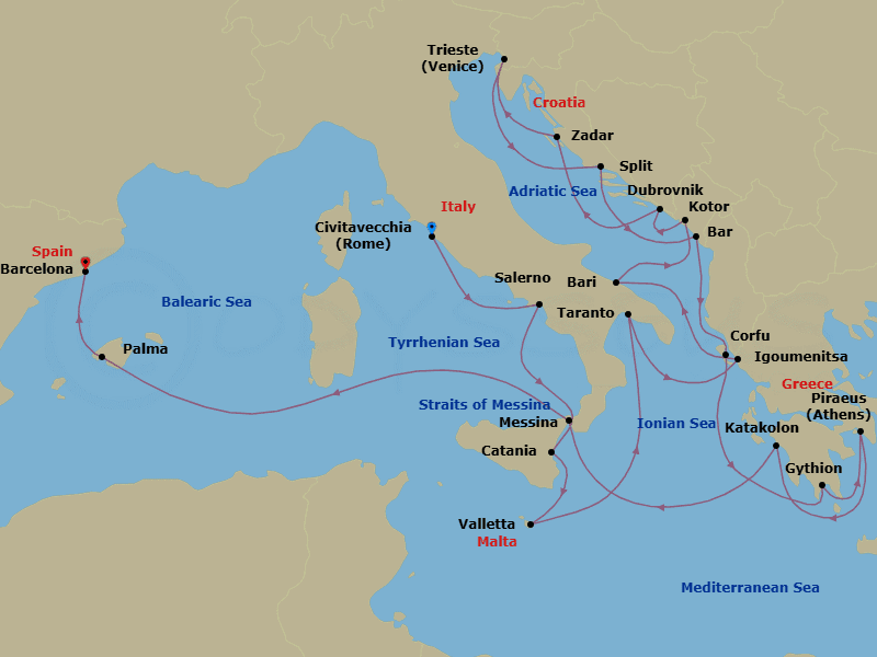 Cruise Itinerary Map
